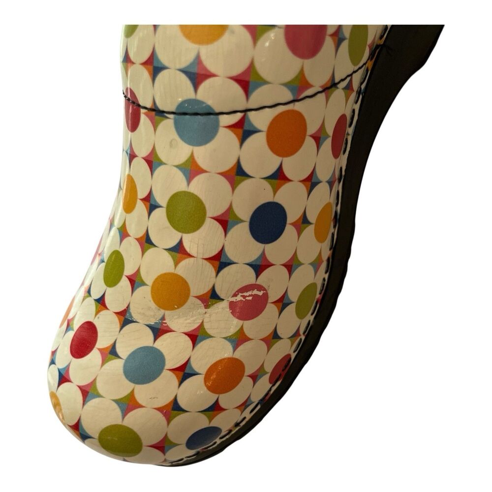 Sanita Womens Clogs Size 38 Shoes Multicolor Nurses Professional Flowers Design - Picture 7 of 10